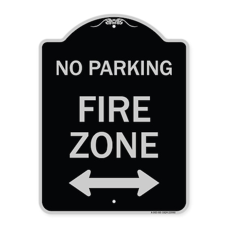 Fire Lane With Bidirectional Arrow Heavy-Gauge Aluminum Architectural Sign